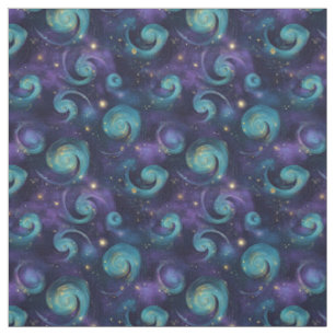 Tissu Créez vos propres spirales de galaxie sarcelle vio