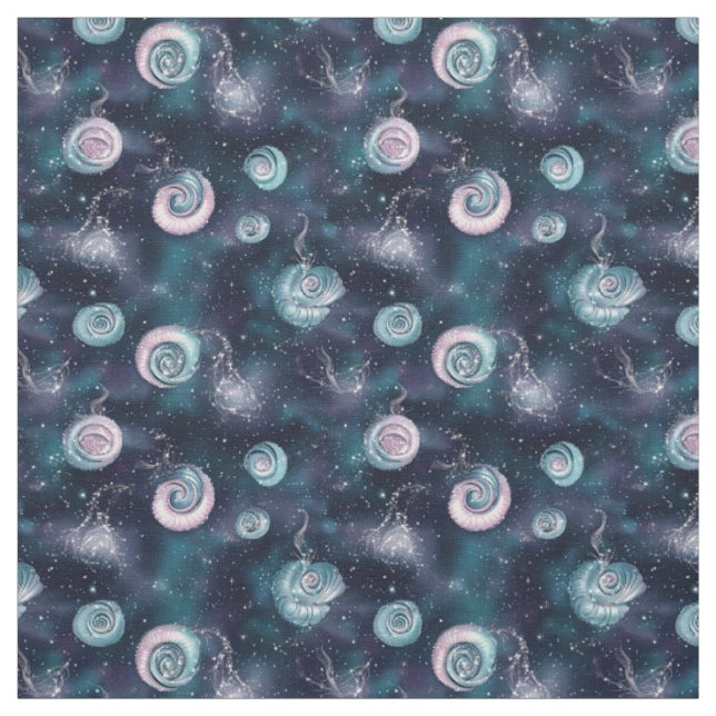 Tissu Créez vos propres spirales fractales sarcelle viol (Échantillon)