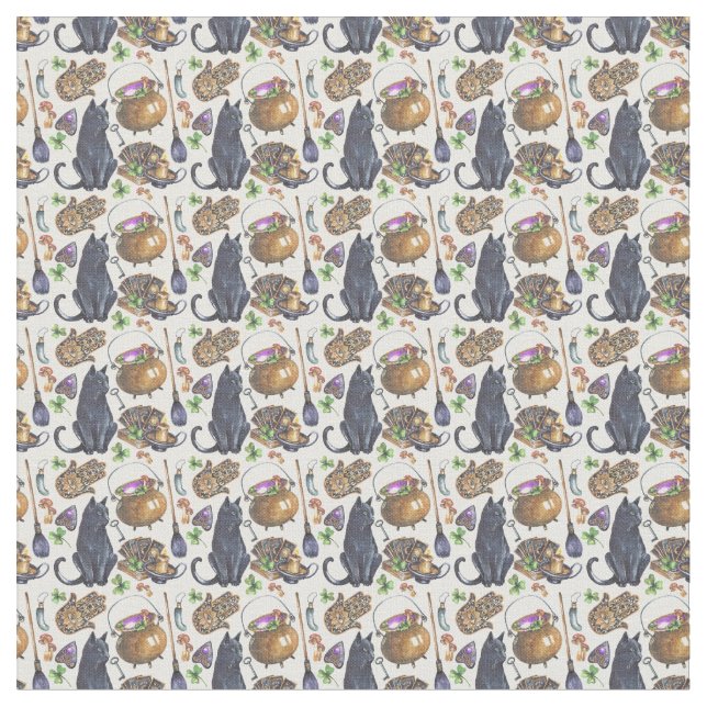 Tissu Créez votre propre chat noir Tarot Magie (Fermer)