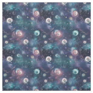 Tissu Créez Votre Propre Galaxie Florale Rose Sarcelle S