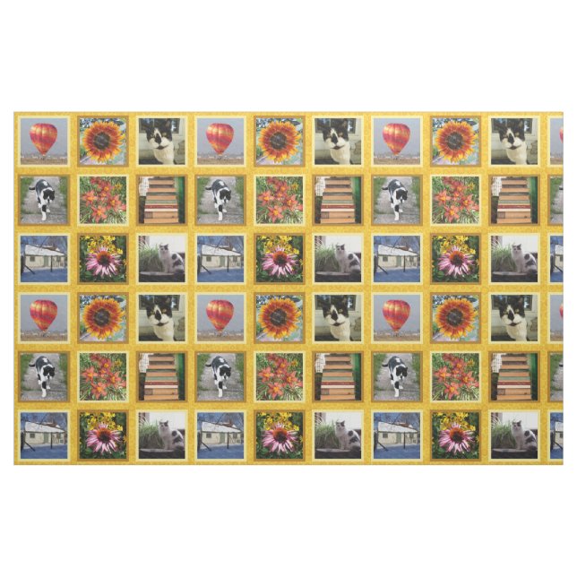 Tissu Créez votre propre miel carré de photo de 9 (Yard)