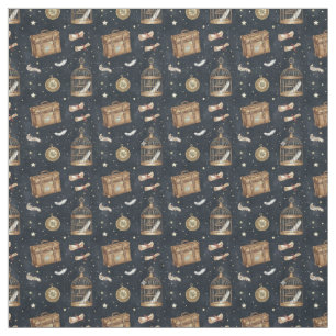 Tissu Créez Votre Propre Voyage Magique Valises Hiboux