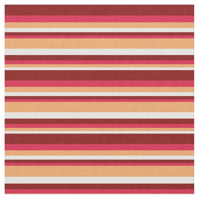 Tissu Crème à la menthe, Brown, Lignes Crimson & Maroon (Fermer)