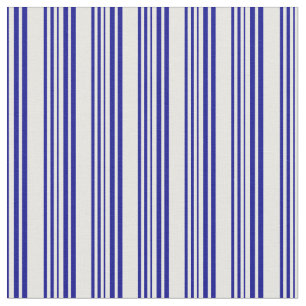 Tissu Crème à la menthe et lignes bleu foncé/Motif de ba