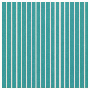 Tissu Crème à la menthe et Motif à rayures cyanes foncée