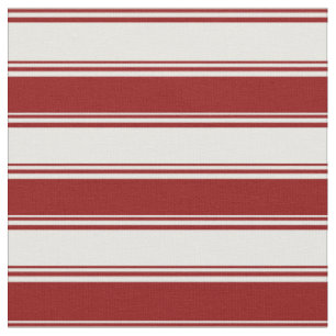 Tissu Crème à la menthe et Motif de couleur rouge foncé