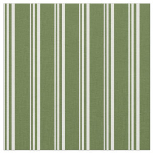 Tissu Crème à la menthe et Motif vert foncé d'olive