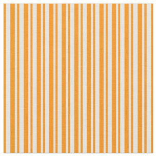 Tissu Crème à la menthe et rayures orange foncé