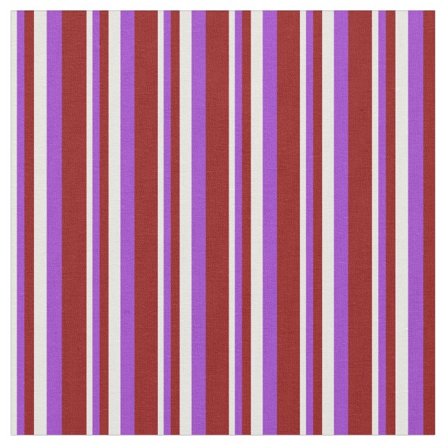 Tissu Crème à la menthe, orchidée foncée et rouge foncé (Fermer)