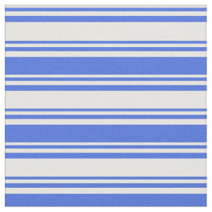 Tissu Crème à la menthe & Royal Blue Colour Lines Motif