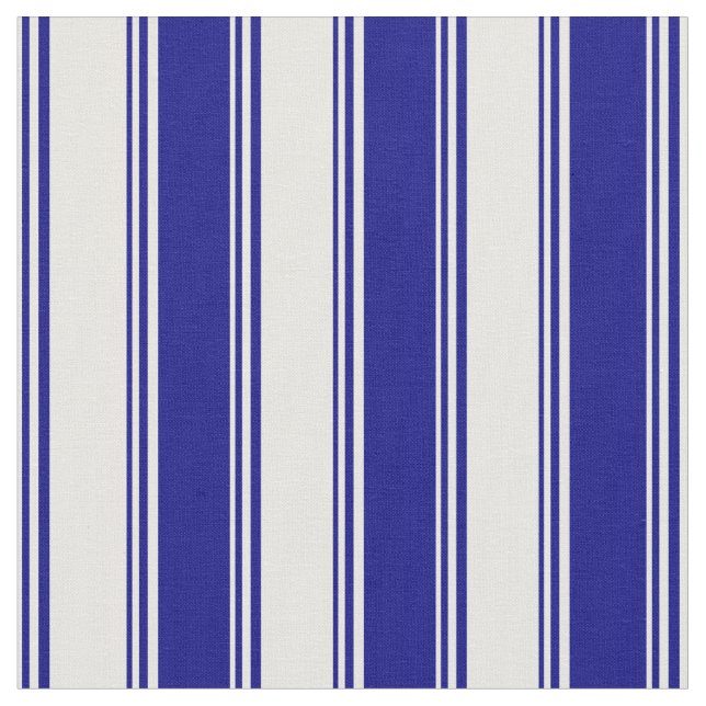 Tissu Crème à menthe et lignes de couleur bleue (Fermer)