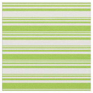 Tissu Crème à menthe et Motif à rayures vertes