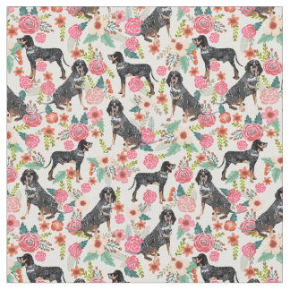 Tissu Crème de flûte vintage Bluetick Coonhound