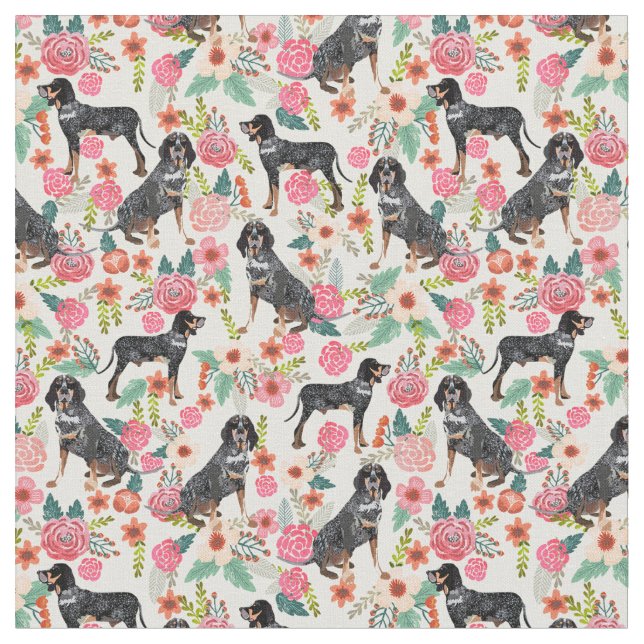 Tissu Crème de flûte vintage Bluetick Coonhound (Fermer)