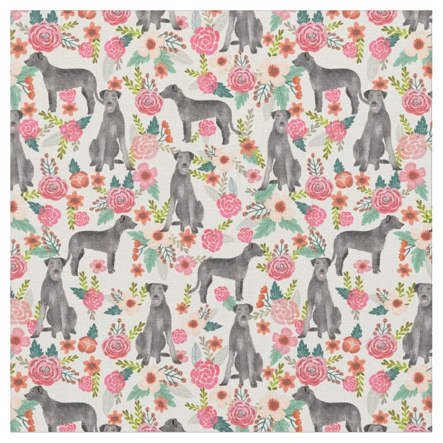 Tissu Crème florale irlandaise Wolfhound (Fermer)