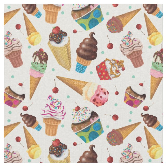 Tissu Crème glacée couleur pâle Impression (Fermer)