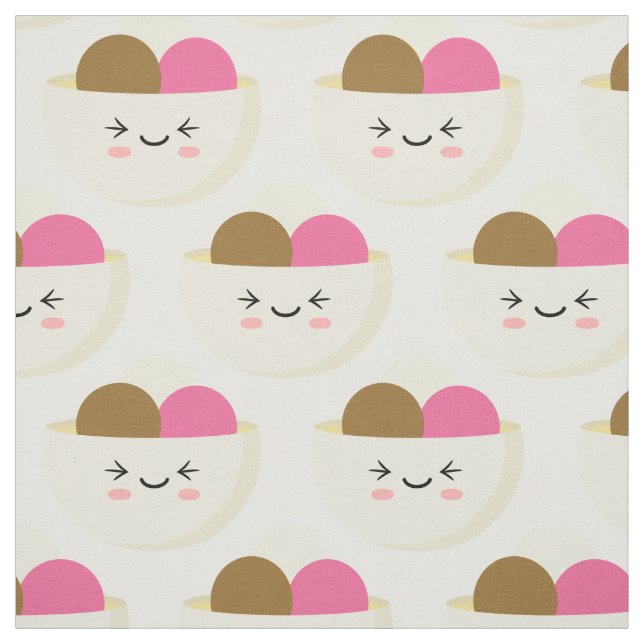 Tissu Crème glacée Kawaii (Échantillon)