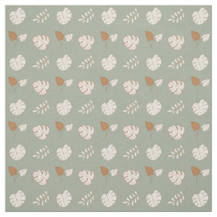 Tissu Crème Motif Artsy Leaf Brown Sage Green