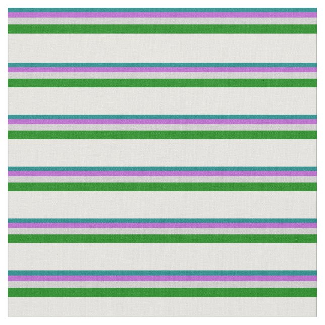 Tissu Crème turquoise, orchidée, gris clair, verte et à  (Fermer)