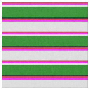 Tissu Crimson, Fuchsia, Lavande, Vert et Noir