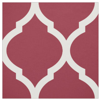 Tissu Crimson Maroc Quatrefoil Grande Échelle