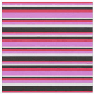 Tissu Crimson, orchidée, lavande et bandes noires