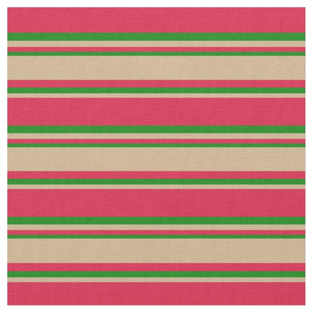Tissu Crimson, Tan et Motif vert (Fermer)