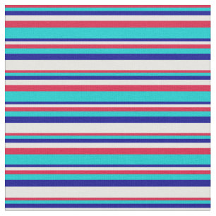 Tissu Crimson, Turquoise foncé, Bleu foncé et Crème à la