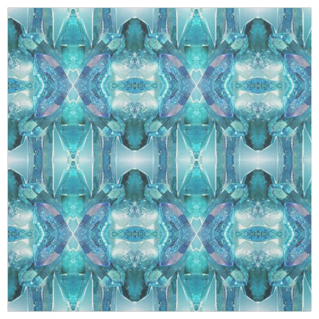 Tissu - Cristaux Aquamarines. (Échantillon)