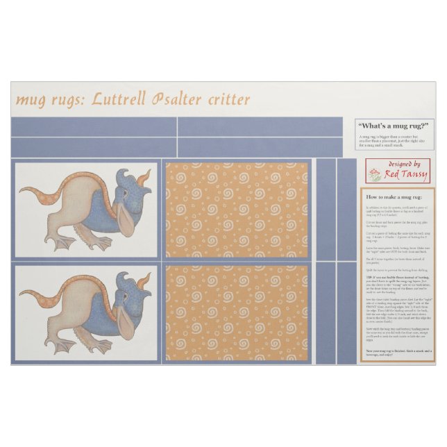 Tissu Critère Luttrell Psalter do-it-yourself Tapis de M (Fat Quarter)
