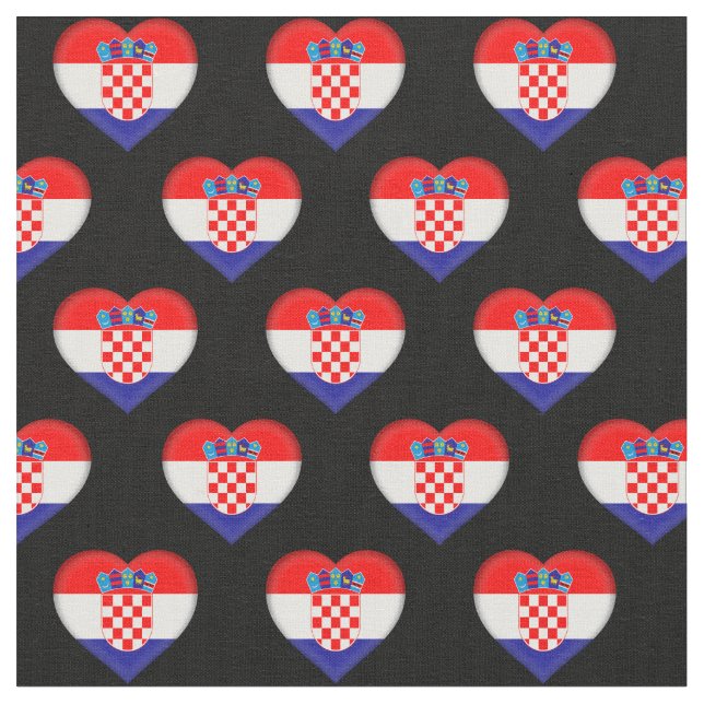 Tissu Croate Flag Tissus & Heart / mode tendance (Fermer)