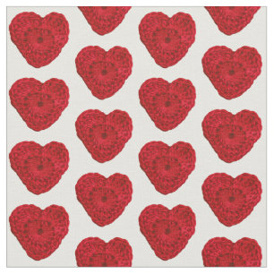 Tissu Crochet Fer coeur Artisanat rouge