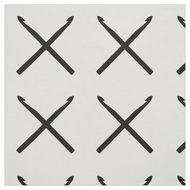 Tissu Crochet Hooks Artisanat Croix Noir (Échantillon)