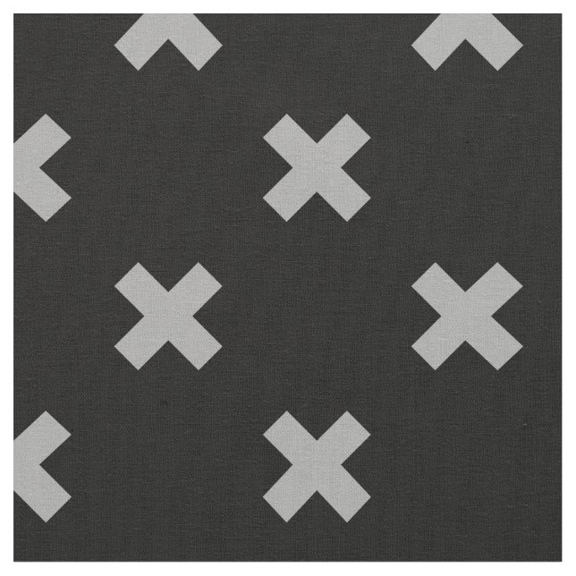 Tissu Crochets gris sur le noir (Fermer)