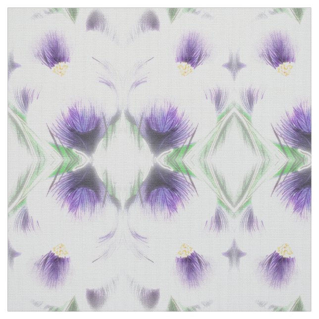 Tissu Crocus blanc plumé (Échantillon)