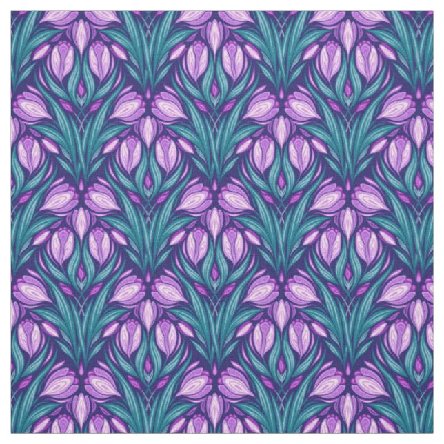 Tissu Crocus printaniers (Échantillon)