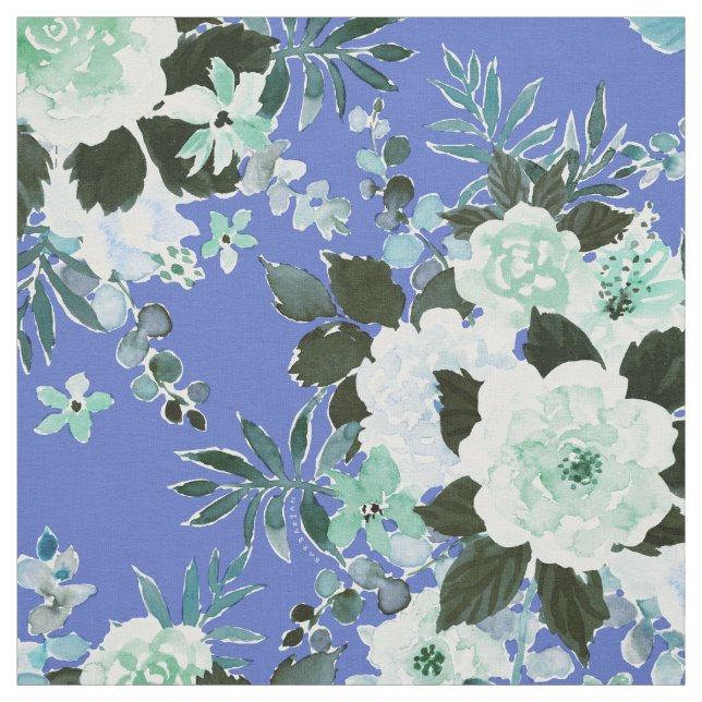 Tissu CROISSANCE SPURT Périwinkle Bleu Floral (Échantillon)