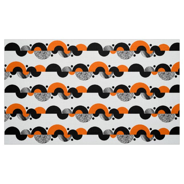 Tissu Croissants Abstraits 02 - Orange (Fat Quarter)