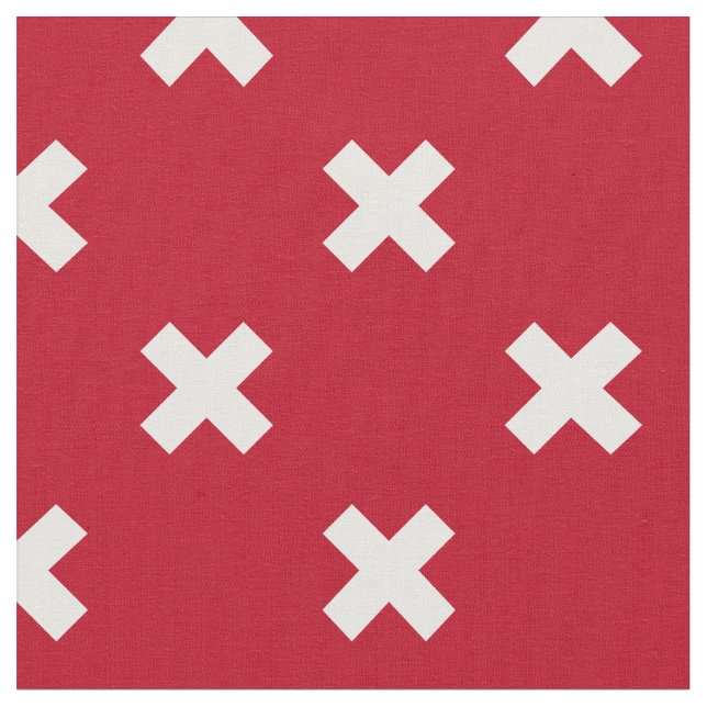 Tissu Croix blanche sur le rouge (Fermer)