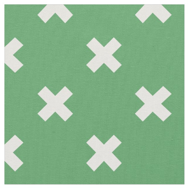 Tissu Croix blanche sur le vert (Fermer)