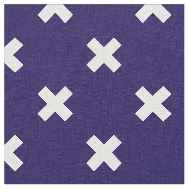 Tissu Croix blanches sur bleu marine (Fermer)