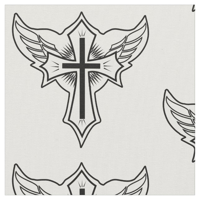 Tissu Croix chrétienne (Fermer)