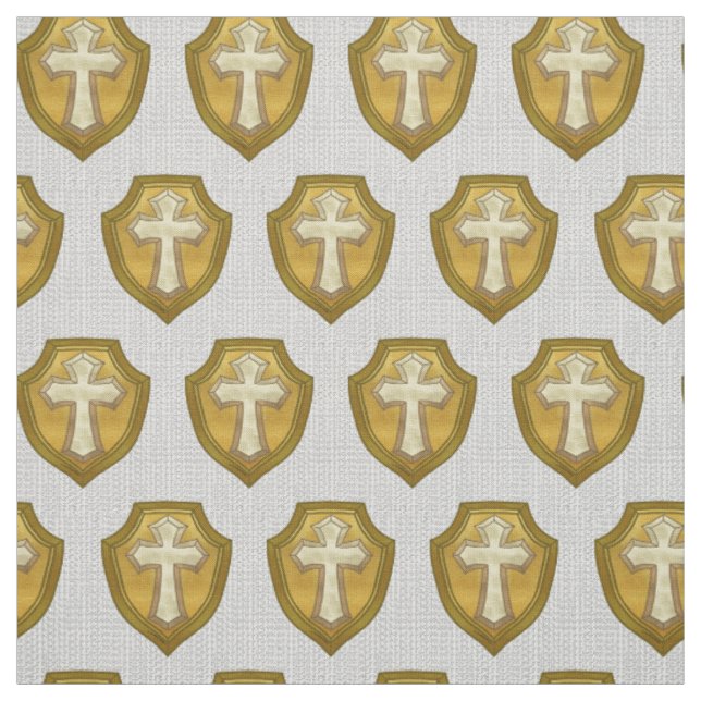 Tissu Croix chrétienne bouclier (Échantillon)