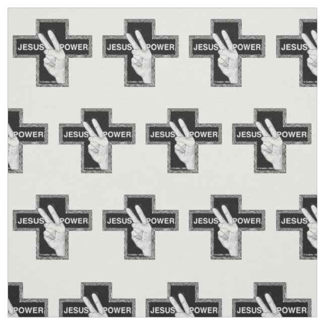 Tissu Croix chrétienne Jésus Puissance  (Échantillon)