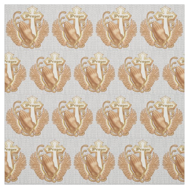 Tissu Croix chrétienne Priez toujours (Échantillon)