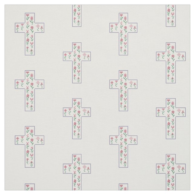 Tissu Croix florale (Échantillon)