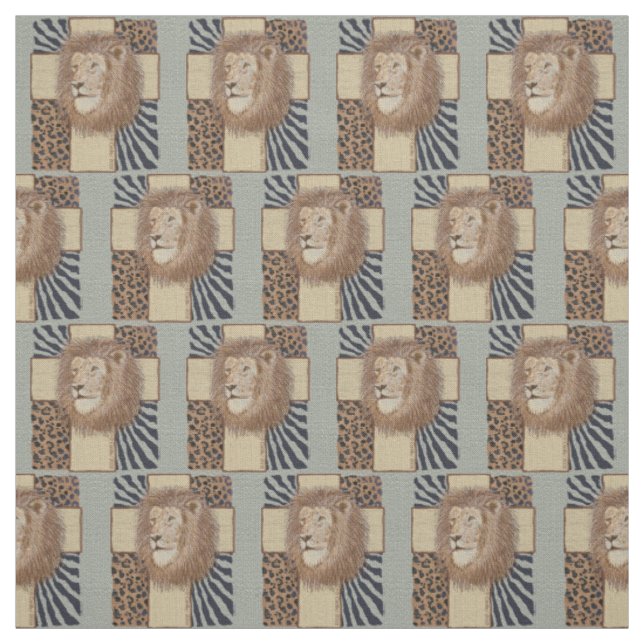 Tissu Croix Lion Chrétien (Échantillon)