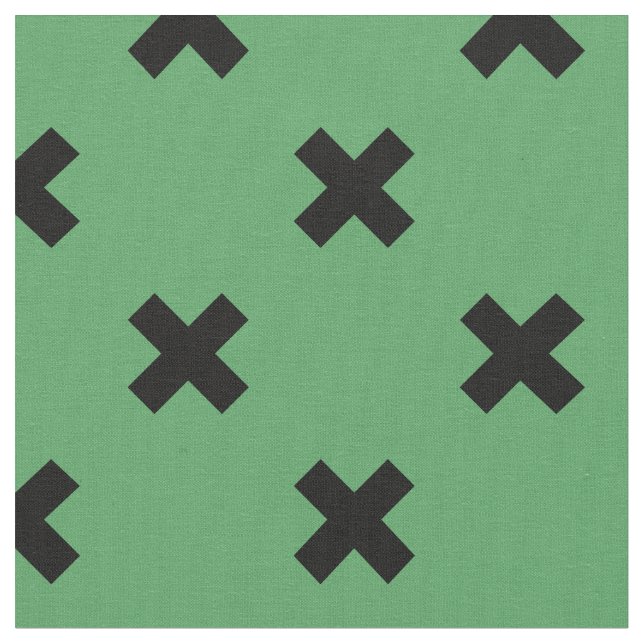 Tissu Croix noire sur le vert (Fermer)