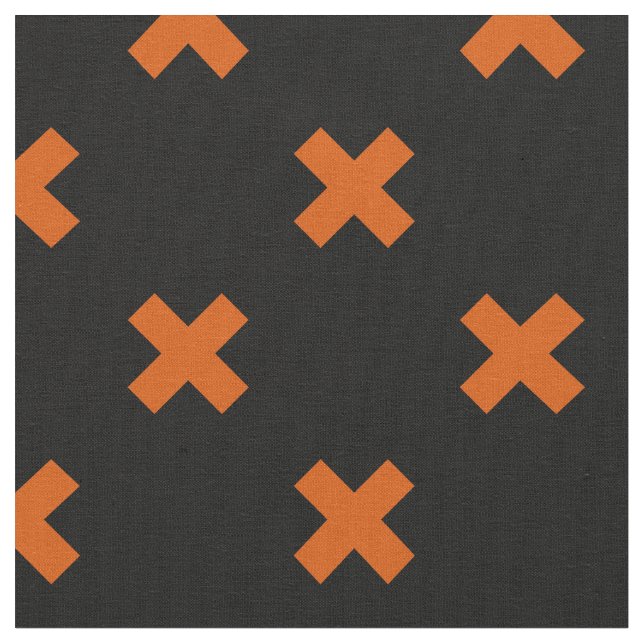 Tissu Croix orange sur le noir (Fermer)