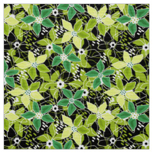 Tissu Croquis floral multicolore rétro automne